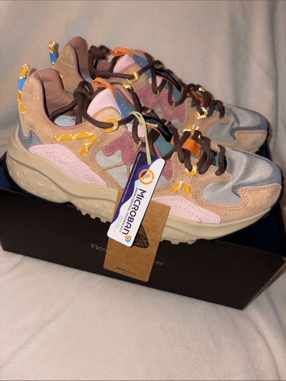 NWT Flower Mountain Yamabushi Sneaker in Cognac-Taupe-Pink - Picture 11 of 16